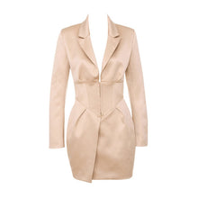 Load image into Gallery viewer, 2021 new spring summer women&#39;s high-waisted irregular dress ladies sexy low-cut suit v-neck long-sleeved dress