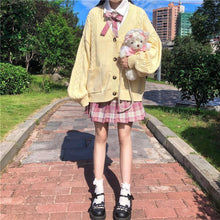 Load image into Gallery viewer, 2021 new sweet cute girl knitting sweater lazy college style loose sleeve Harajuku girl JK uniform sweater coat s ~ 2XL