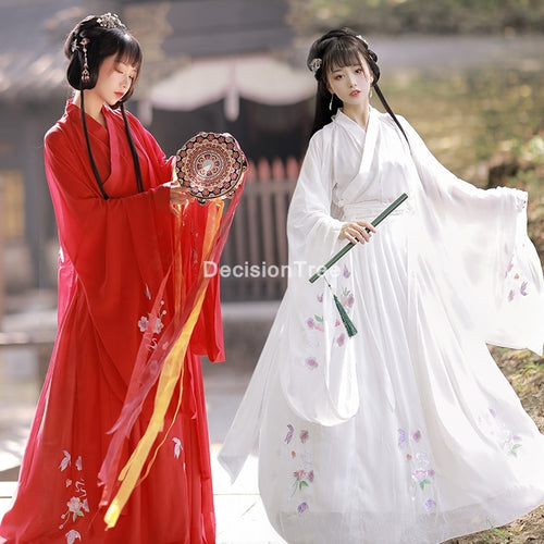2021 retro fairy women chinese hanfu dress ancient vintage floral stage dance costume festival party traditional Fairy Clothing