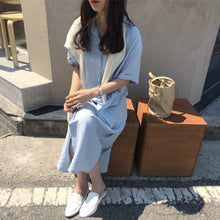 Load image into Gallery viewer, 2021 summer casual women&#39;s wear European and American style new V-neck trumpet long sleeve sun skirt lace casual Beach Dress