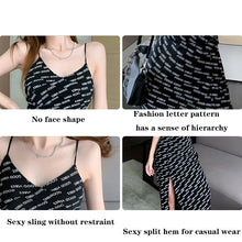 Load image into Gallery viewer, 2021 summer girls&#39; new formal dress medium length French floral sexy suspender skirt with split ends elegant beach slim long ski