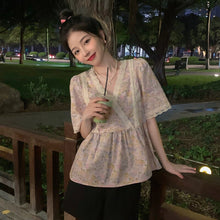 Load image into Gallery viewer, 2021 summer new French lace cardigan retro design sense niche trend fashion temperament blouse women