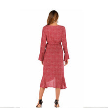 Load image into Gallery viewer, 2021 summer new casual women&#39;s wear European and American style V-neck trumpet Long Sleeve Dress Lace Chiffon Long sexy beach