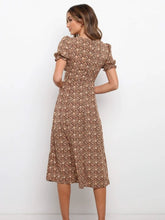 Load image into Gallery viewer, 2021 summer new deep V women&#39;s classic casual short sleeve waist up holiday beach show thin temperament sexy Print Chiffon Dress