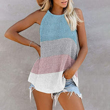 Load image into Gallery viewer, 2021 summer new hit color casual round neck thin shoulder strap knitted vest beach blouse top women