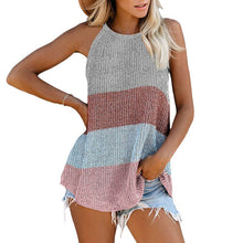 Load image into Gallery viewer, 2021 summer new hit color casual round neck thin shoulder strap knitted vest beach blouse top women