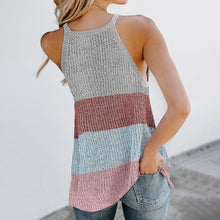Load image into Gallery viewer, 2021 summer new hit color casual round neck thin shoulder strap knitted vest beach blouse top women