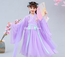 Load image into Gallery viewer, 2021 traditional girl dress kid hanfu clothing cosplay party dresses dance children ancient chinese tang dynasty costumes dress