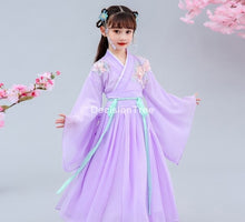 Load image into Gallery viewer, 2021 traditional girl dress kid hanfu clothing cosplay party dresses dance children ancient chinese tang dynasty costumes dress