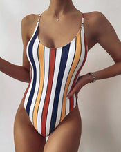 Load image into Gallery viewer, 2021 women Swimwear Sexy high cut one piece swimsuit Backless swim suit Black White Red  thong Bathing suit female Monokini 2741