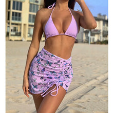 Load image into Gallery viewer, 2021Sexy Women Separate Swimsuit Strappy Bikini Sets Brazilian Thong Butterfly Summer Beachdress Bandage Swimwear 3 Piece Бикини