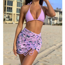 Load image into Gallery viewer, 2021Sexy Women Separate Swimsuit Strappy Bikini Sets Brazilian Thong Butterfly Summer Beachdress Bandage Swimwear 3 Piece Бикини