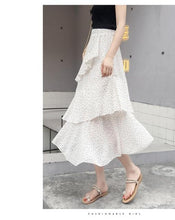 Load image into Gallery viewer, 2021Summer New Elastic High Waist Slim Simple Floral Chiffon Long Skirt Casual Women Irregular Fishtail Cake Skirt Free Shipping