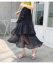 Load image into Gallery viewer, 2021Summer New Elastic High Waist Slim Simple Floral Chiffon Long Skirt Casual Women Irregular Fishtail Cake Skirt Free Shipping