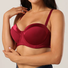 Load image into Gallery viewer, 2021new D Cup Thin Large Bra Oversized Dress Strapless Sexy Solid Half Cup One Piece Push Up Underwire Underwear Oversized Bra