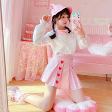 Load image into Gallery viewer, 2022 Cosplay Plaid Mini Skirt Women Schoolgirl Lolita High Waist Heart Cute Pleated Short Skirts Pink Spring Kawaii Clothes