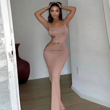 Load image into Gallery viewer, 2022 Elegant One Shoulder Summer Women&#39;S Clothes Blue Romper Sexy Cutout Slit Evening Party Prom Maxi Dresses Vestidos Streetwea