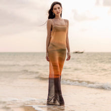 Load image into Gallery viewer, 2022 Elegant Print Sexy Mesh Perspective Maxi Dress Club Party Outfits for Women Summer Sleeveless Dresses Casual Vacation