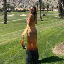 Load image into Gallery viewer, 2022 Elegant Print Sexy Mesh Perspective Maxi Dress Club Party Outfits for Women Summer Sleeveless Dresses Casual Vacation