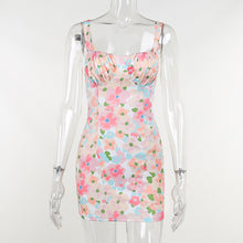 Load image into Gallery viewer, 2022 Elegant Print Sexy V-Neck Backless French Mini Dress Club Party Outfits for Women Summer Sleeveless Dresses Casual Vacation