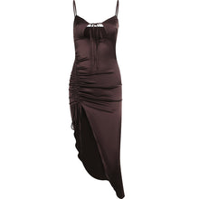 Load image into Gallery viewer, 2022 Elegant Satin Summer Solid Women&#39;S Clothes Romper Sexy Cutout Slit Evening Party Prom Slit Midi Dresses Casual Vestidos