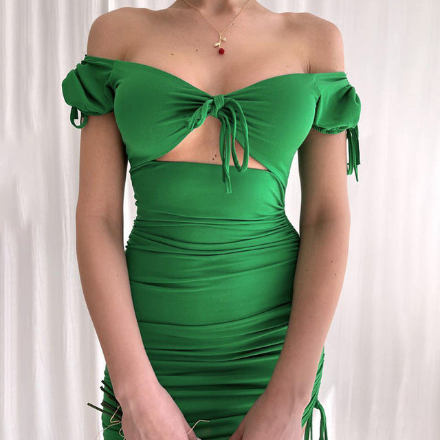 2022 Elegant Summer V-Neck Off The Shoulder Women'S Clothes Black Romper Sexy Cutout Evening Party Prom Mini Dresses Vestidos