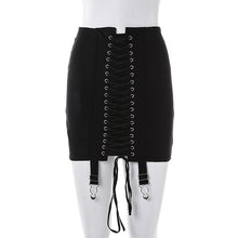 Load image into Gallery viewer, 2022 Fashion Sexy Chain High Waist Bandage Mini Skirt for Women Streetwear Summer Blcak Short Skirts Slim locomotive Hot