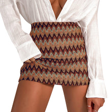 Load image into Gallery viewer, 2022 Fashion Sexy Chain High Waist Retro Stripe Mini Skirt for Women Streetwear Summer  Short Skirts Slim Casual locomotive Hot