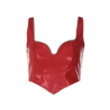 Load image into Gallery viewer, 2022 For Summer Chic Fashion Black PU Women&#39;s Clothing Halter Wrap Crop Top Rave Festival Sexy Backless Sleeveless Tops Club Bea