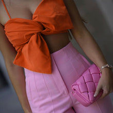 Load image into Gallery viewer, 2022 For Summer Chic Fashion Green Butterfly Tie Halter Wrap Crop Top Rave Festival Sexy Backless Sling Women&#39;s Tops Club Party