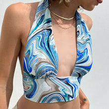 Load image into Gallery viewer, 2022 For Summer Chic Fashion Prink Women&#39;s Clothing Halter Wrap Crop Top Rave Festival Sexy Backless Sleeveless Tops Club Beach