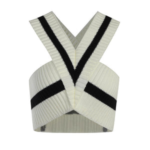 2022 For Summer Sexy Backless Bottoming Cross Halter Knit Corset Top Tank Tops Cropped Casual Party Women&#39;s Clothing Tshirt Tees