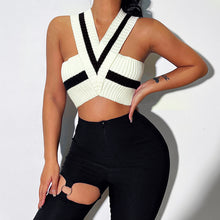 Load image into Gallery viewer, 2022 For Summer Sexy Backless Bottoming Cross Halter Knit Corset Top Tank Tops Cropped Casual Party Women&#39;s Clothing Tshirt Tees