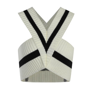 2022 For Summer Sexy Backless Bottoming Cross Halter Knit Corset Top Tank Tops Cropped Casual Party Women&#39;s Clothing Tshirt Tees