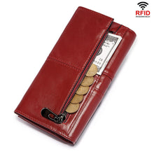 Load image into Gallery viewer, 2022 Hot Sale Genuine Leather Women Wallet Long Multi-Card Holder Large Capacity RFID Wallet for Women Mobile Phone Purse