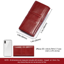Load image into Gallery viewer, 2022 Hot Sale Genuine Leather Women Wallet Long Multi-Card Holder Large Capacity RFID Wallet for Women Mobile Phone Purse