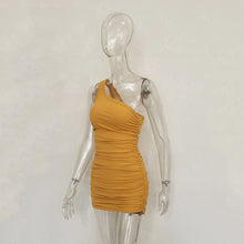 Load image into Gallery viewer, 2022 Isn Style Single Shoulder Pleated Thread Dress Spring And Summer New Women&#39;s Wear Europe And America