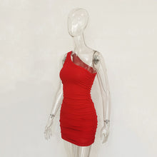 Load image into Gallery viewer, 2022 Isn Style Single Shoulder Pleated Thread Dress Spring And Summer New Women&#39;s Wear Europe And America