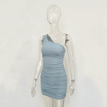 Load image into Gallery viewer, 2022 Isn Style Single Shoulder Pleated Thread Dress Spring And Summer New Women&#39;s Wear Europe And America