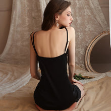 Load image into Gallery viewer, 2022 Luxury Nightdress Women&#39;s Sexy Lingerie Satin Smooth V-neck Simple Slip Dress Femme Night gown Summer Thin Sling Sleepwear