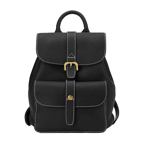 2022 Natural Cowhide Leather Women Backpack Purple Vintage Brand Designer High Quality Female Back Pack Teenagers School Bag