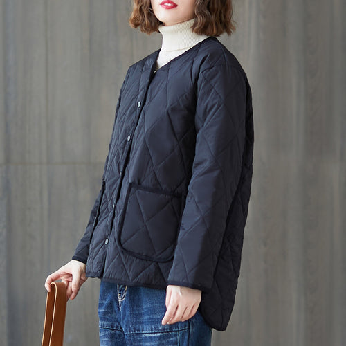 2022 New Autumn Women Winter Coat Casual Loose Warm Padded Jacket Coat Outwear Solid Overcoats Streetwear Tops Quilted Jacket