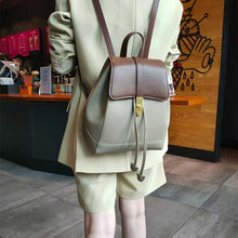 Load image into Gallery viewer, 2022 New Color Matching Portable Shoulder Bag Soft Cowhide Backpack Casual Large-capacity First Layer Genuine Leather Backpack