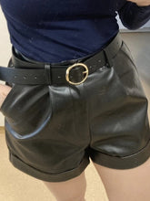 Load image into Gallery viewer, 2022 New Fashion Women Faux PU Leather Shorts Ladie Sexy Elegant High Waist Black Pocket Short Female Hot Sale Pantalones Cortos