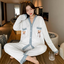Load image into Gallery viewer, 2022 New Spring Long Sleeve Cotton Pajama Sets for Women Korean Cute Cartoon Sleepwear Pyjama Homewear Pijama Mujer Home Clothes
