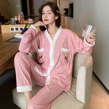 Load image into Gallery viewer, 2022 New Spring Long Sleeve Cotton Pajama Sets for Women Korean Cute Cartoon Sleepwear Pyjama Homewear Pijama Mujer Home Clothes