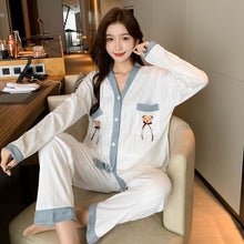 Load image into Gallery viewer, 2022 New Spring Long Sleeve Cotton Pajama Sets for Women Korean Cute Cartoon Sleepwear Pyjama Homewear Pijama Mujer Home Clothes