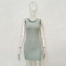 Load image into Gallery viewer, 2022 New Summer Fashion Sexy Vest Dress Women Solid Color Round Neck High Waist Skirt European And American Style