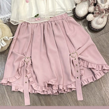 Load image into Gallery viewer, 2022 New Sweet Cute Skirts Spring Ball Gown Mini Skirt Mori Girls All Match Elastic Waist Ruffles Fresh Jupe Heart Faldas Mujer