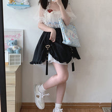 Load image into Gallery viewer, 2022 New Sweet Cute Skirts Spring Ball Gown Mini Skirt Mori Girls All Match Elastic Waist Ruffles Fresh Jupe Heart Faldas Mujer